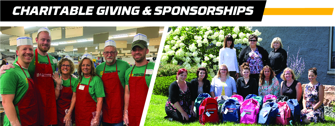 Precision Pipeline Charitable Giving and Sponsorships